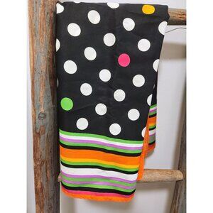 Bright Polka Dot Square Scarf with Bold Lines Head or Neck for Spring